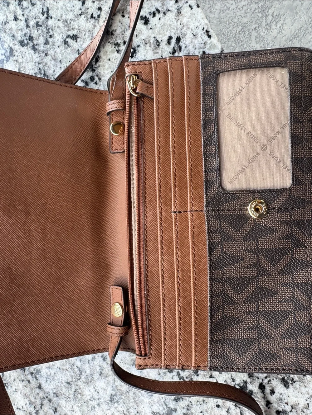 Michael Kors Brown and Dark Brown Signature Crossbody